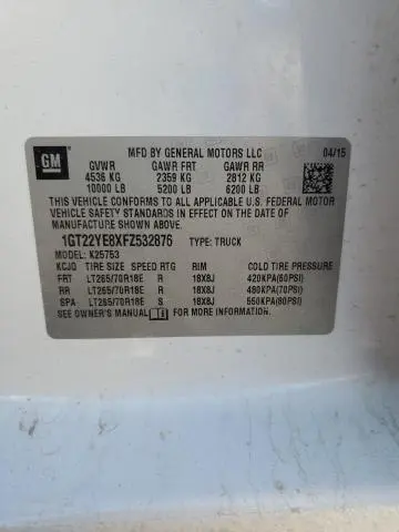 2015 GMC SIERRA K2500 SLE  