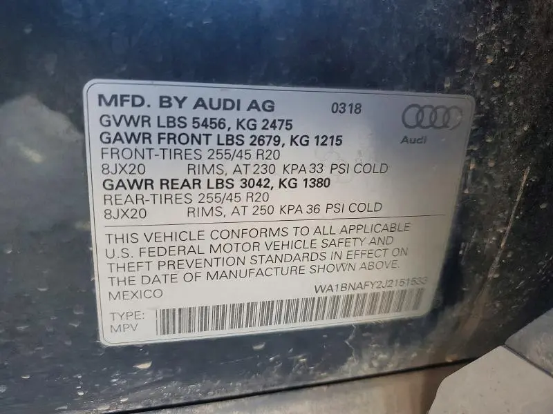 2018 AUDI Q5 PREMIUM PLUS  