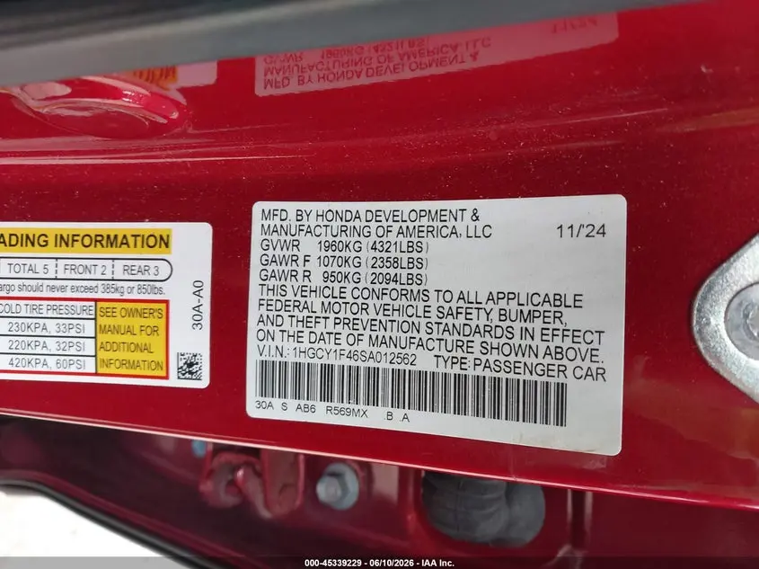 2025 HONDA ACCORD SE