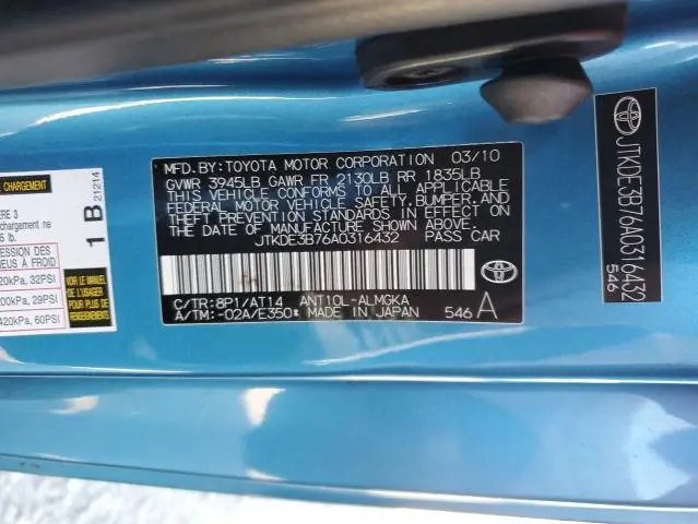 2010 TOYOTA SCION TC   