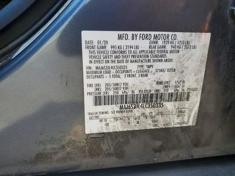 2020 FORD ECOSPORT SES  