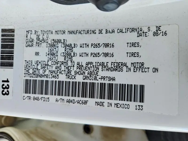 2017 TOYOTA TACOMA   
