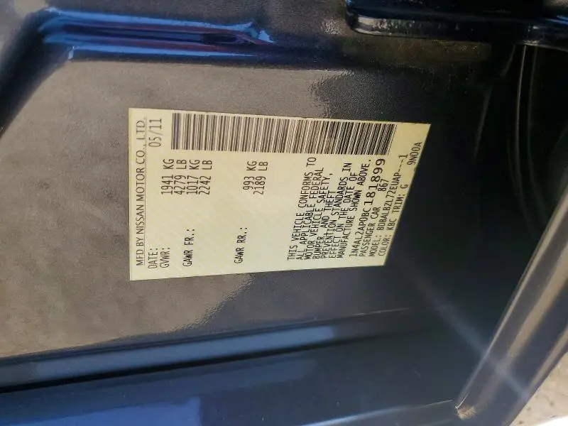 2011 NISSAN ALTIMA 2.5  