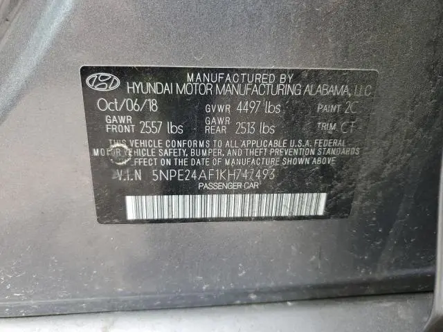 2019 HYUNDAI SONATA SE  