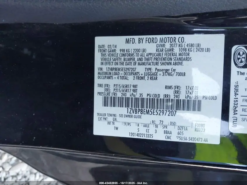 2014 FORD MUSTANG V6