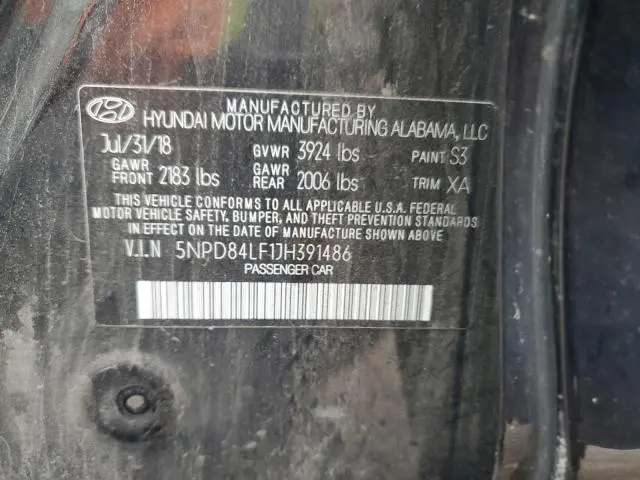 2018 HYUNDAI ELANTRA SEL  