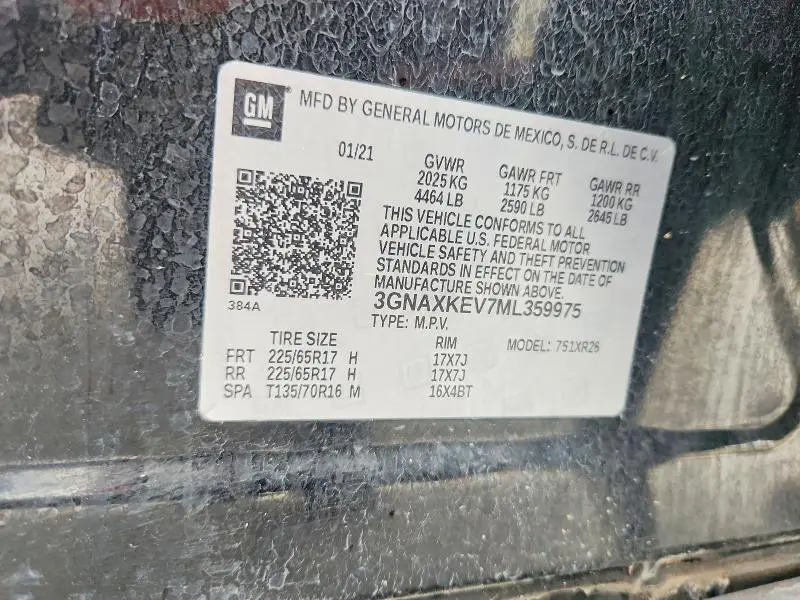 2021 CHEVROLET EQUINOX LT  