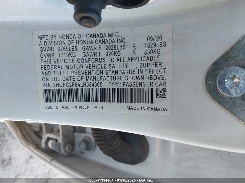 2020 HONDA CIVIC SPORT