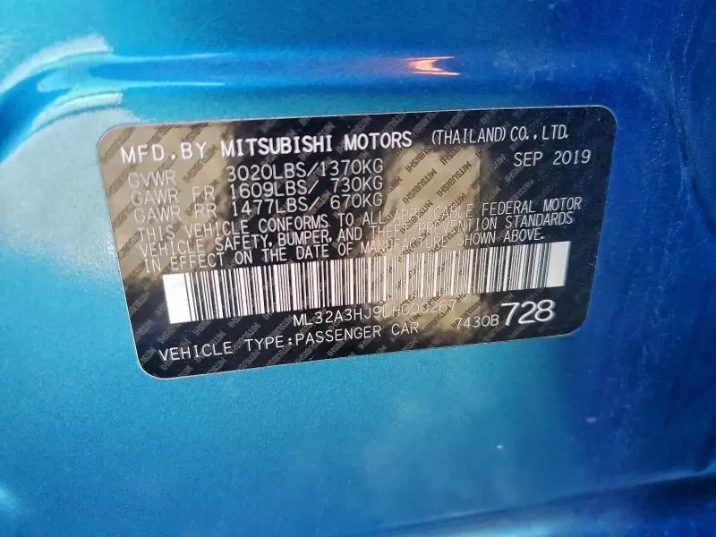 2020 MITSUBISHI MIRAGE ES  