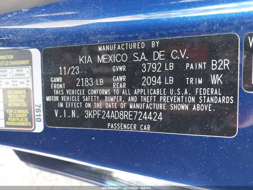 2024 KIA FORTE LXS