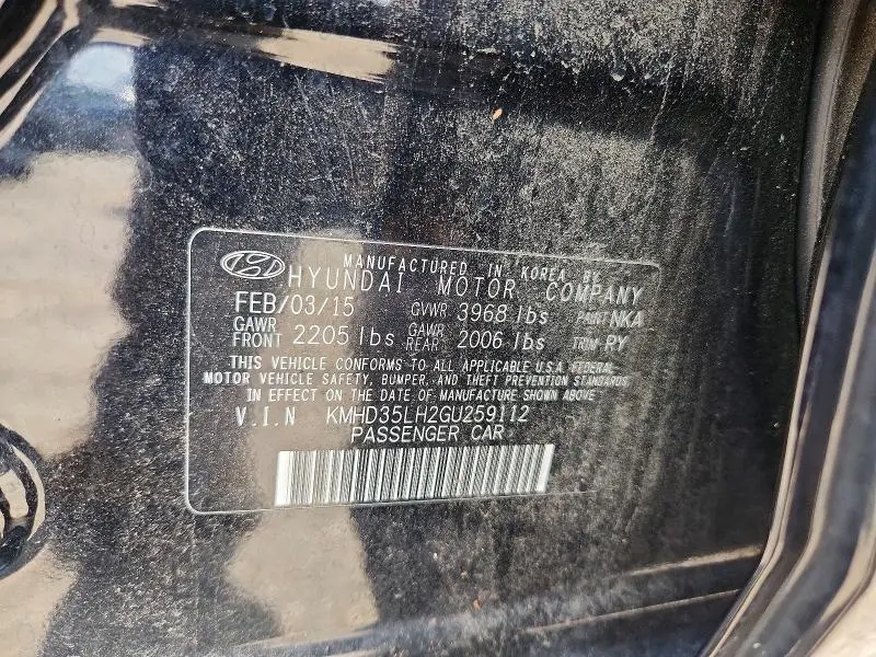 2016 HYUNDAI ELANTRA GT  