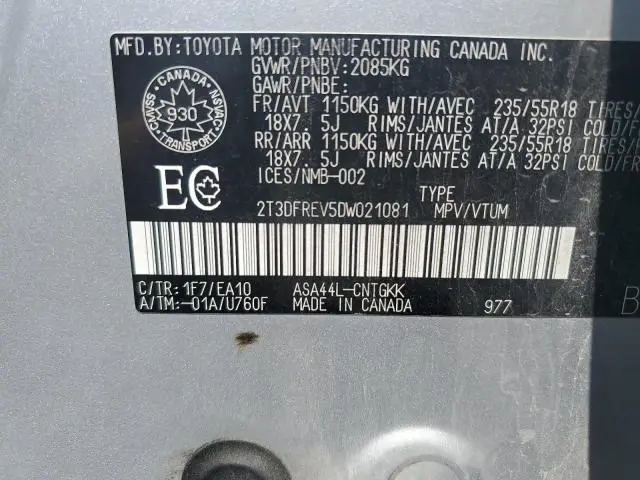 2013 TOYOTA RAV4 LIMITED  