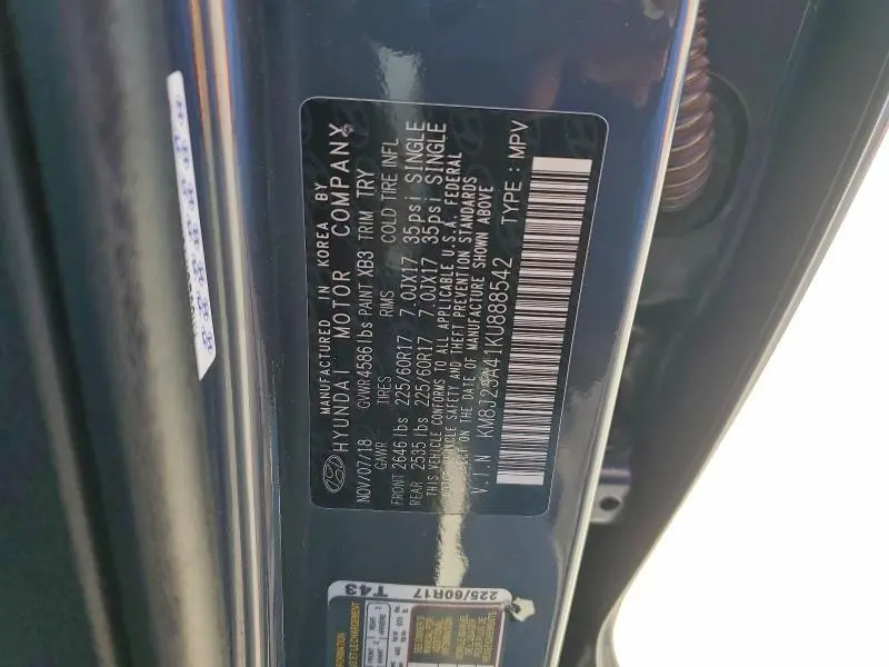 2019 HYUNDAI TUCSON SE  