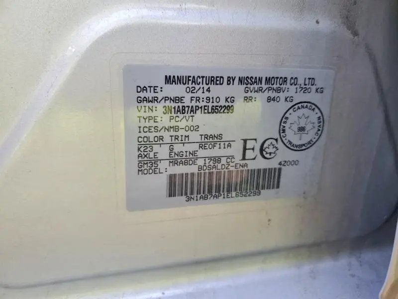 2014 NISSAN SENTRA S  