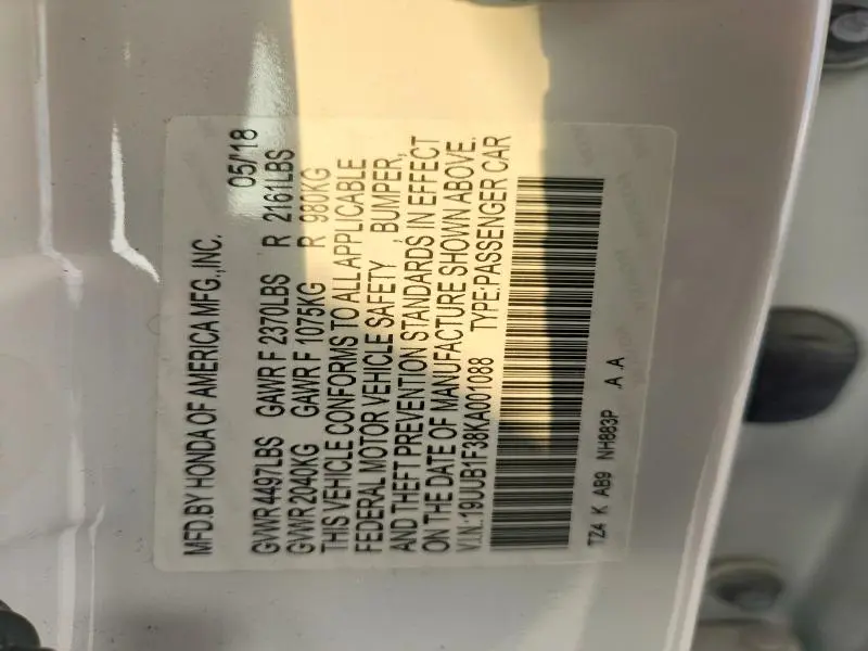 2019 ACURA TLX   