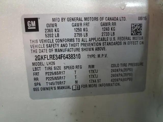 2015 GMC TERRAIN SLE  