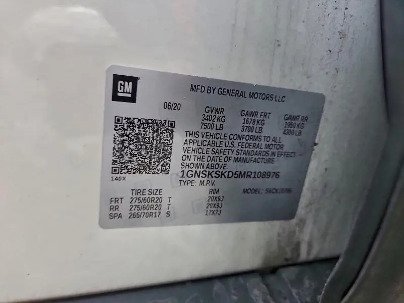 2021 CHEVROLET TAHOE K1500 PREMIER  