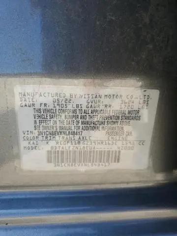 2022 NISSAN VERSA SV  