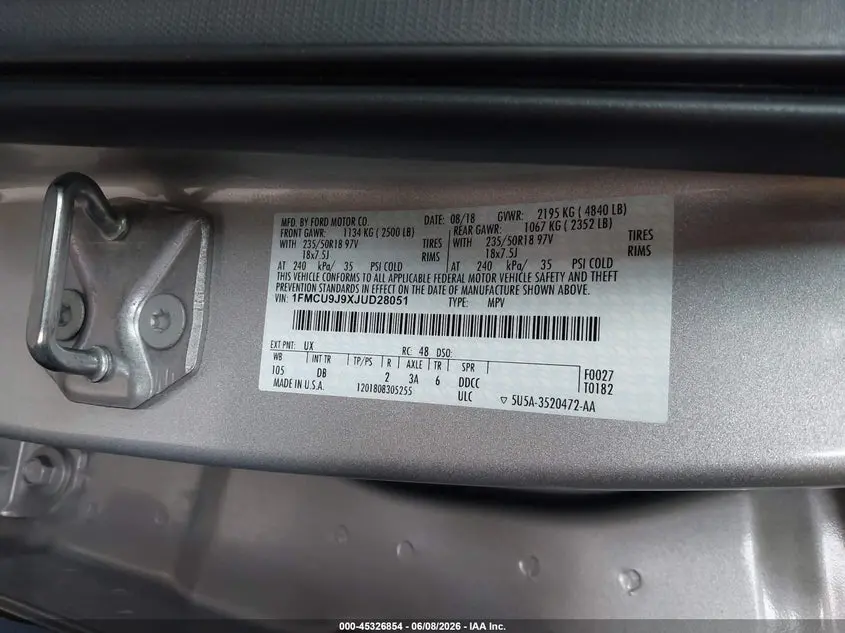 2018 FORD ESCAPE TITANIUM