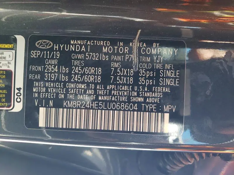 2020 HYUNDAI PALISADE SEL  