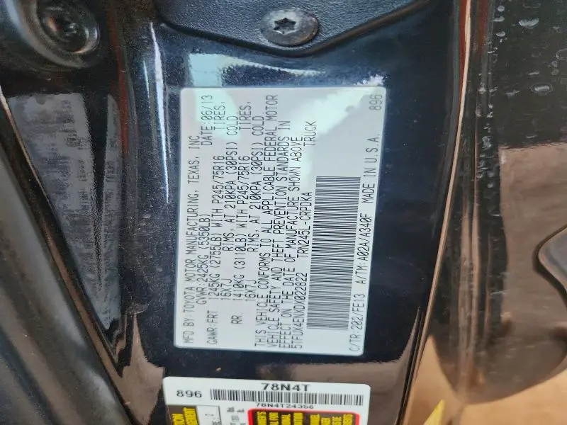 2013 TOYOTA TACOMA ACCESS CAB  