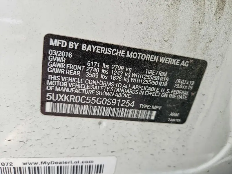 2016 BMW X5 XDRIVE35I LUXURY