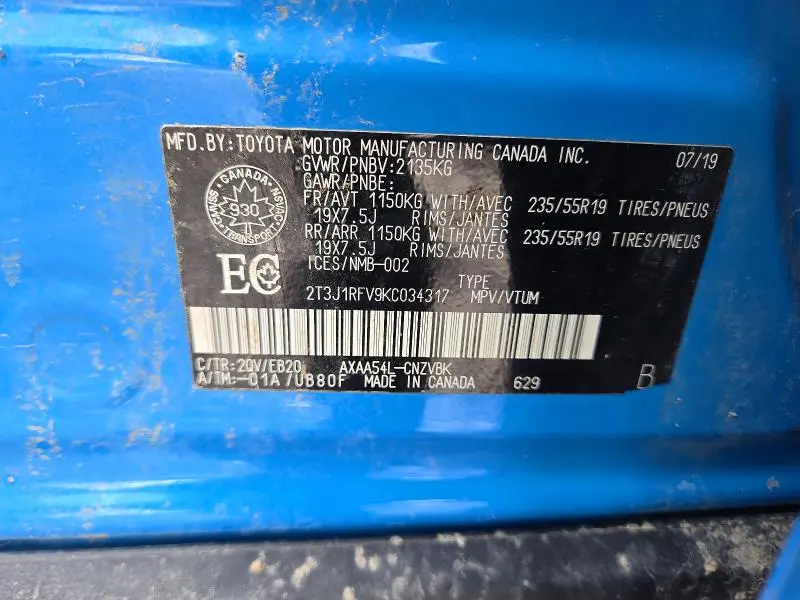 2019 TOYOTA RAV4 ADVENTURE  