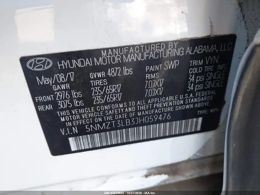 2018 HYUNDAI SANTA FE SPORT 2.4L