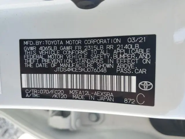 2021 TOYOTA COROLLA SE
