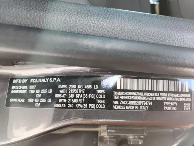 2017 JEEP RENEGADE LATITUDE  