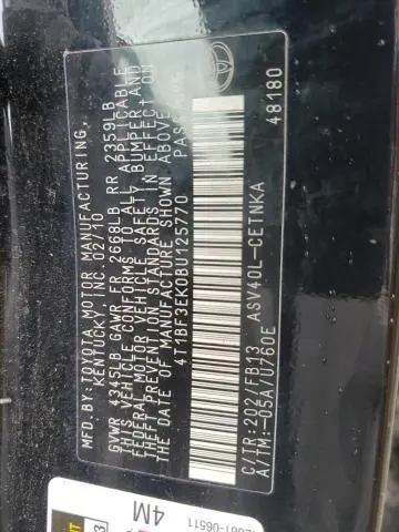 2011 TOYOTA CAMRY BASE