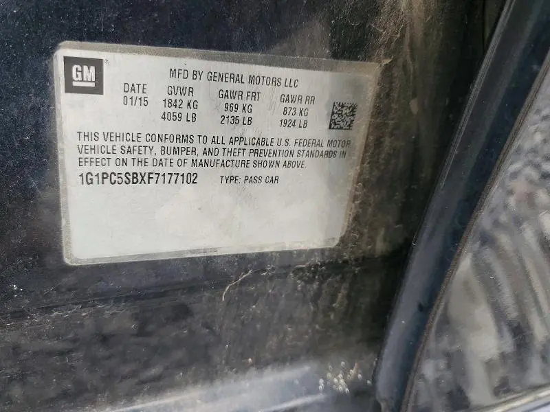 2015 CHEVROLET CRUZE LT  