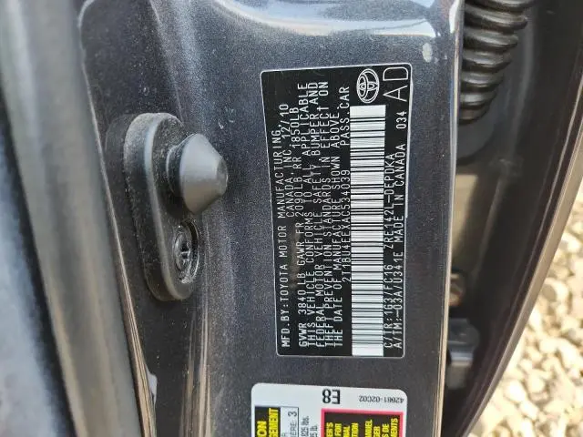 2010 TOYOTA COROLLA BASE  