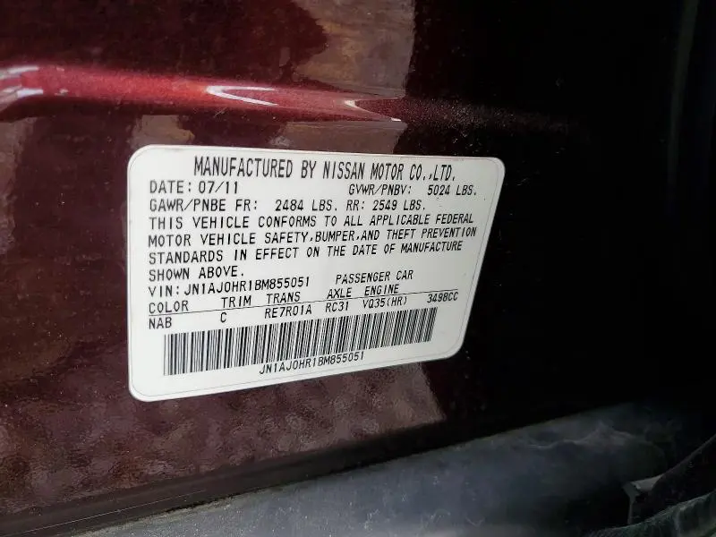 2011 INFINITI EX35 BASE  