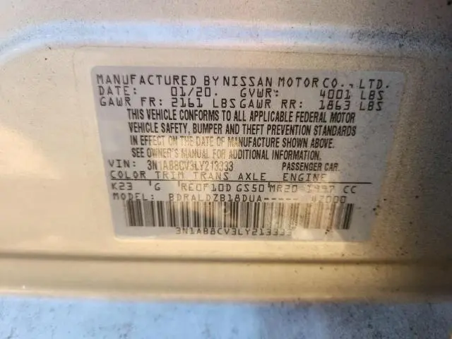 2020 NISSAN SENTRA SV  