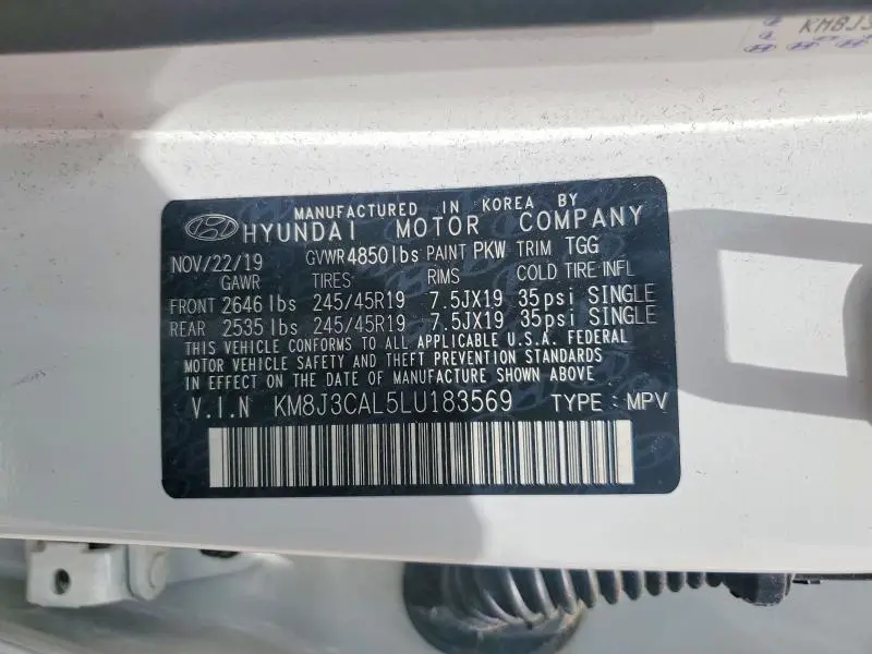2020 HYUNDAI TUCSON SPORT  