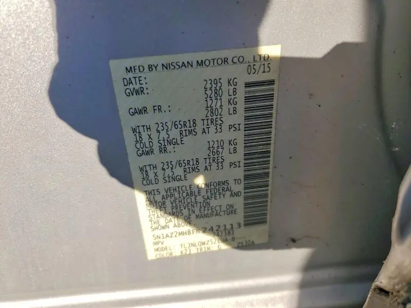 2015 NISSAN MURANO SV  