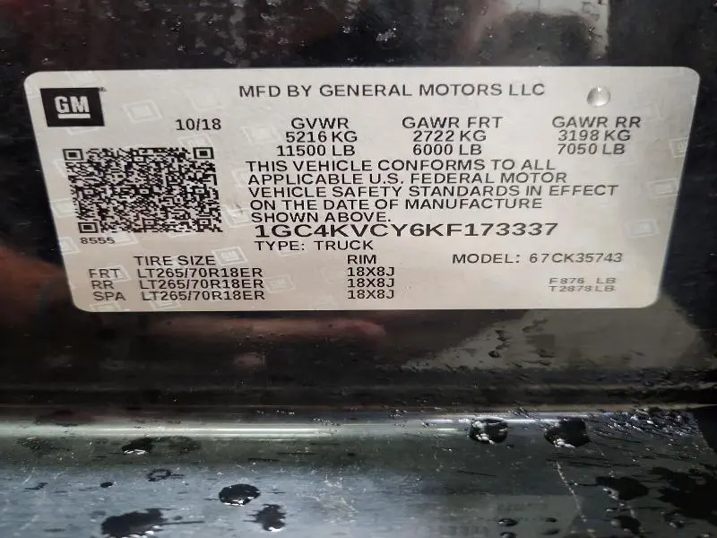 2019 CHEVROLET SILVERADO K3500  