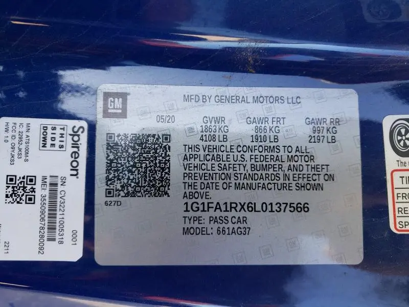 2020 CHEVROLET CAMARO LS  