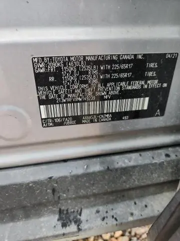 2021 TOYOTA RAV4 XLE  