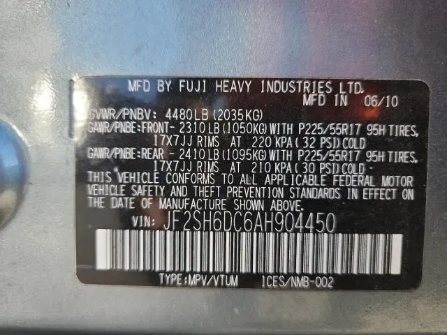 2010 SUBARU FORESTER 2.5X LIMITED  