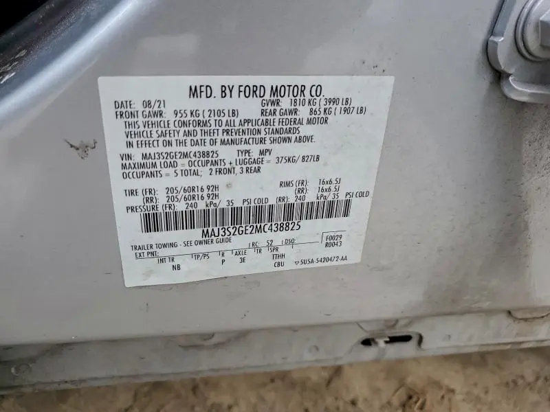 2021 FORD ECOSPORT SE  