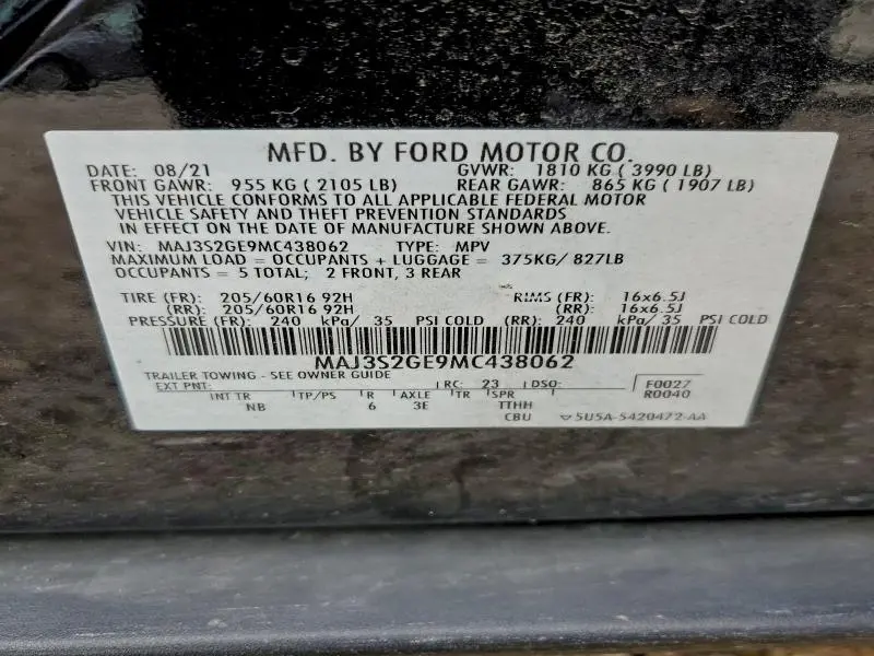 2021 FORD ECOSPORT SE  