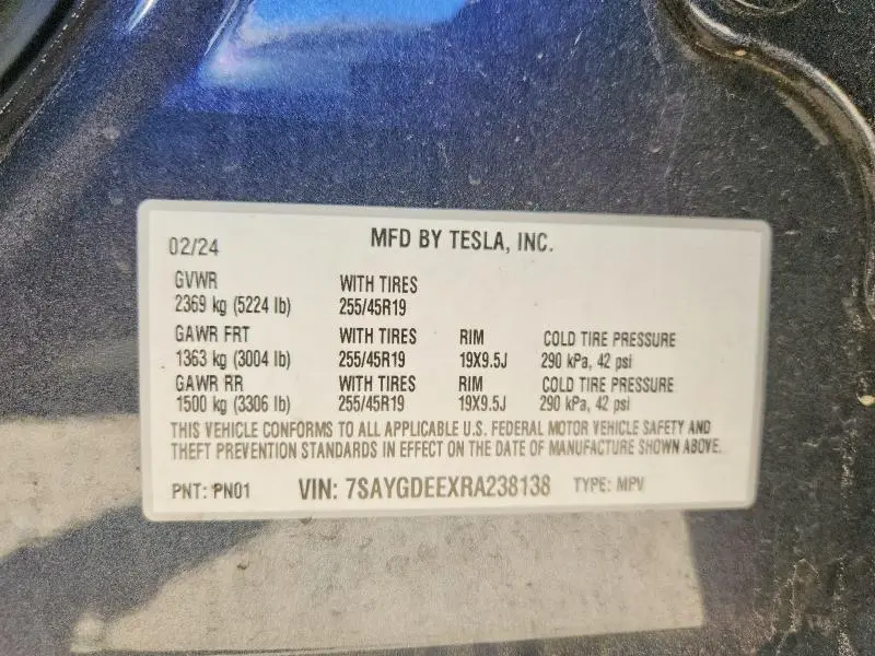 2024 TESLA MODEL Y   