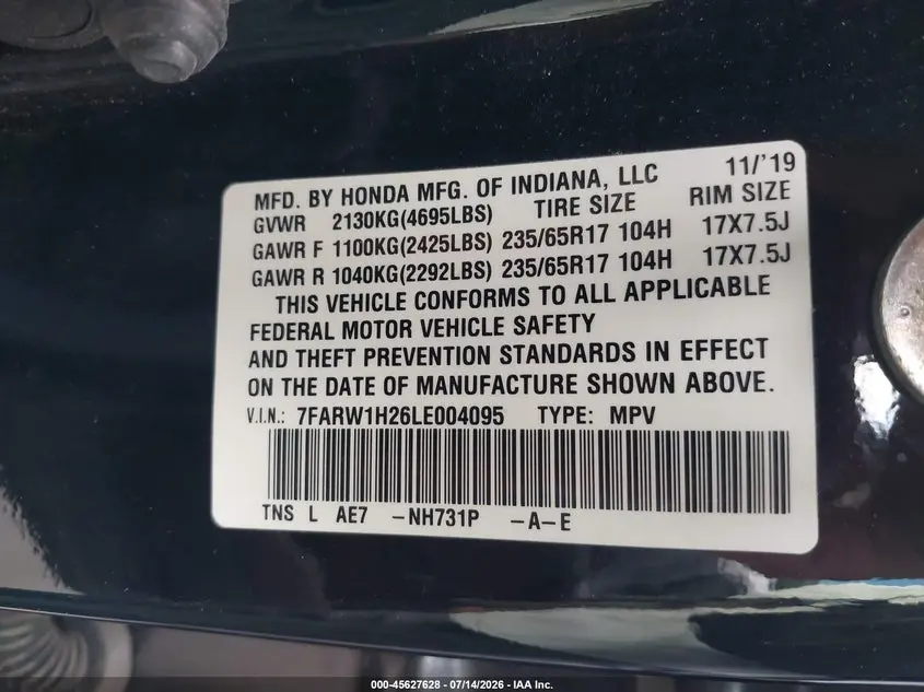 2020 HONDA CR-V 2WD LX