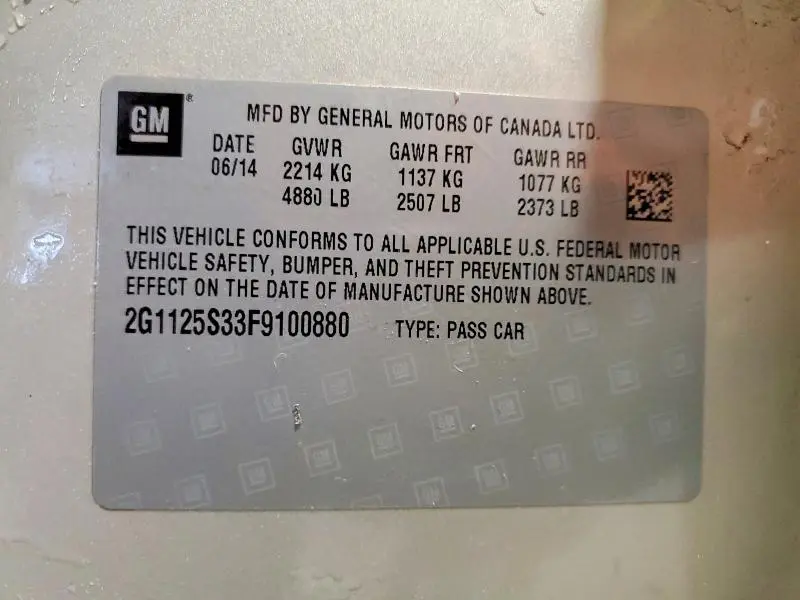 2015 CHEVROLET IMPALA LT  