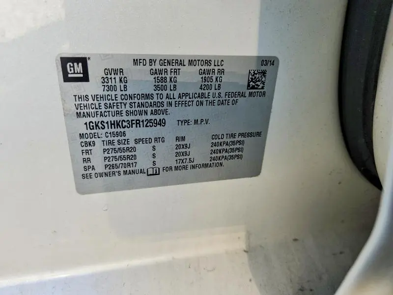 2015 GMC YUKON XL C1500 SLT  
