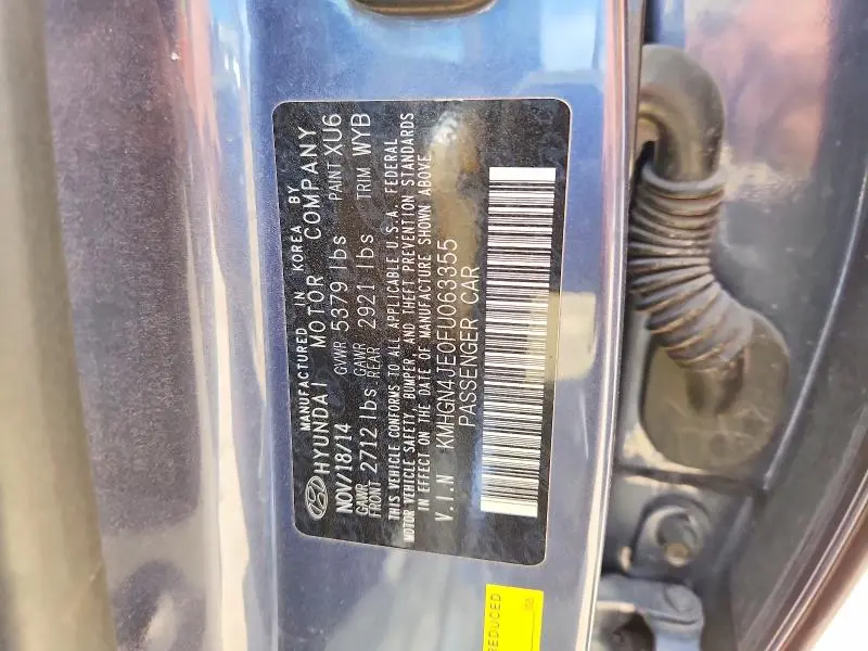 2015 HYUNDAI GENESIS 3.8L  
