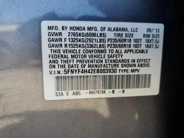 2014 HONDA PILOT EX