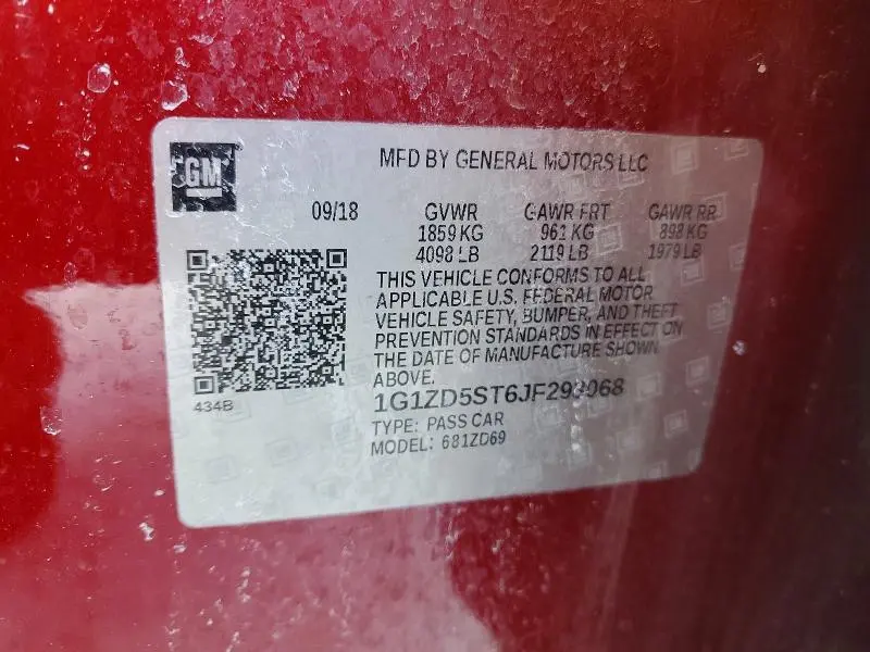 2018 CHEVROLET MALIBU LT  